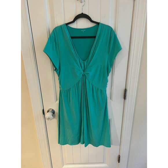 Garnet Hill‎ Womens Teal Twist Front Dress Size 18 - Picture 1 of 4